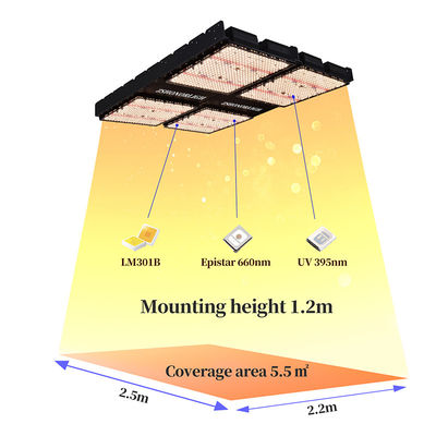 1000W Полный спектр Светодиодный светильник для выращивания растений с регулировкой яркости и таймером