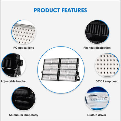 Высокомачтовое наружное светодиодное освещение стадиона с регулируемой цветовой температурой, водонепроницаемость IP66, чип SMD 3030/2835