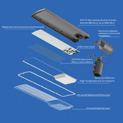 Высокая яркость IP66 водонепроницаемый светодиодный уличный свет с регулируемой цветовой температурой 3000K-6500K для автомобильных дорог и парковочных площадок