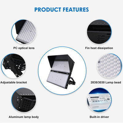 IP66 водонепроницаемый светодиодный прожектор со сроком службы 50000 часов и регулируемым углом 216° для стадионов и высотных мачт