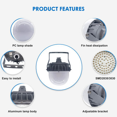Взрывозащищенный линейный светильник IP65, 50 Вт, 100 Вт, 150 Вт, светодиодное освещение для опасных зон с алюминиевым закаленным стеклом